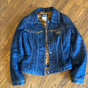 Dolce and Gabbana Jean jacket with leopard liner